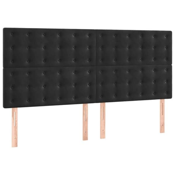 Maison Exclusive - Seng med lameller og madras Sort 180x200 cm Velour