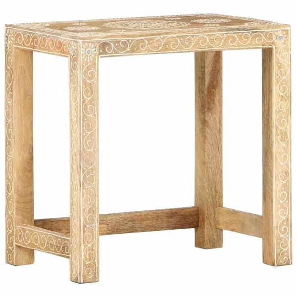Maison Exclusive - Håndmalede sideborde 2 stk Solid Mango Træ Målad (varierande mönster, slumpmäs