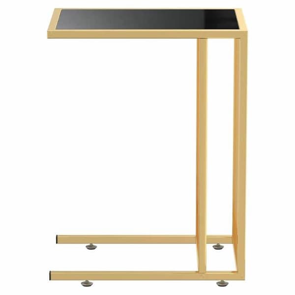 Maison Exclusive - Sidebord til computer Sort 50x35x65 cm Tempereret glas Svart