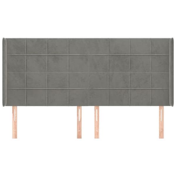 Maison Exclusive - Pääty, jossa korvat, Vaaleanharmaa 183x16x118/128 cm Sametti ljusgrått