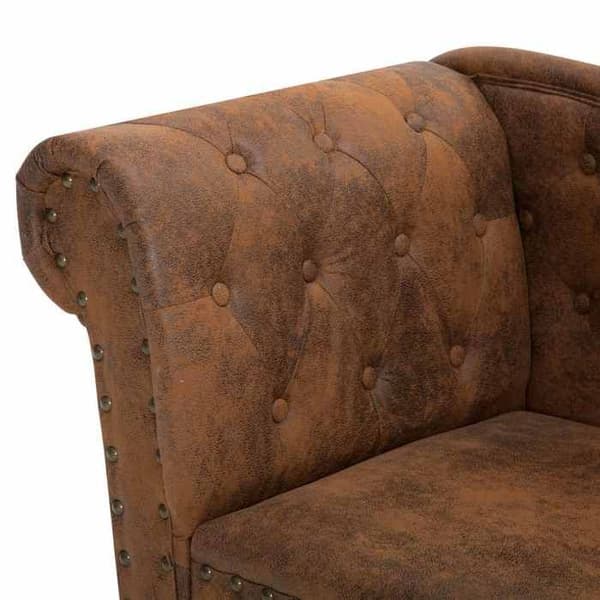 Maison Exclusive - Långfåtölj Brun Syntetmocka