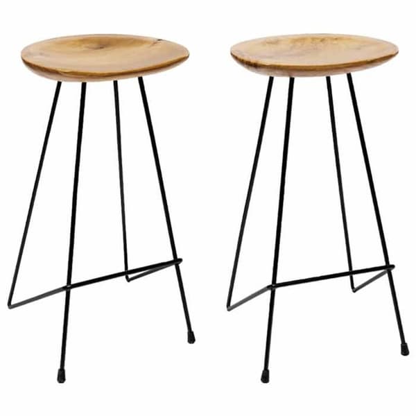 Maison Exclusive - Barstolar set om 2 i massivt teakträ