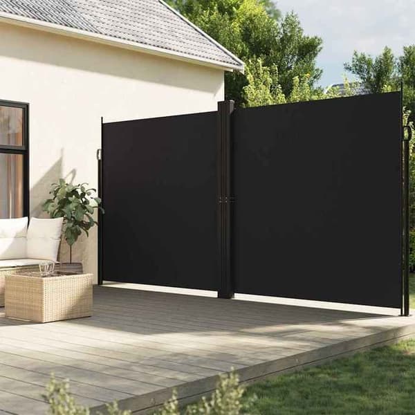 Maison Exclusive - Fällbart sidotak Svart 200x1200 cm