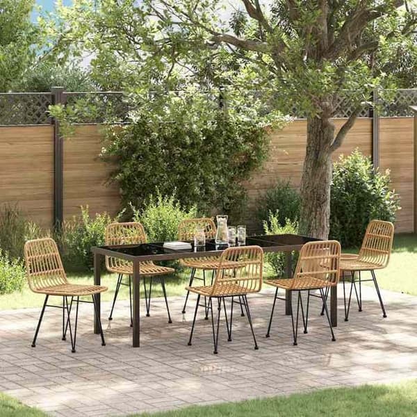 Maison Exclusive - 7 pc spisebordssæt til haven Brun brun