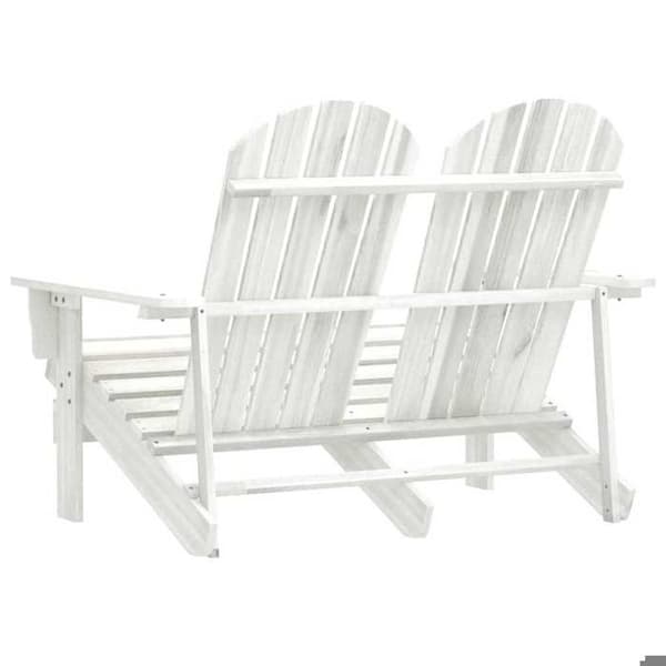 Maison Exclusive - Adirondack-stol för trädgård 2 platser i massiv vit gran