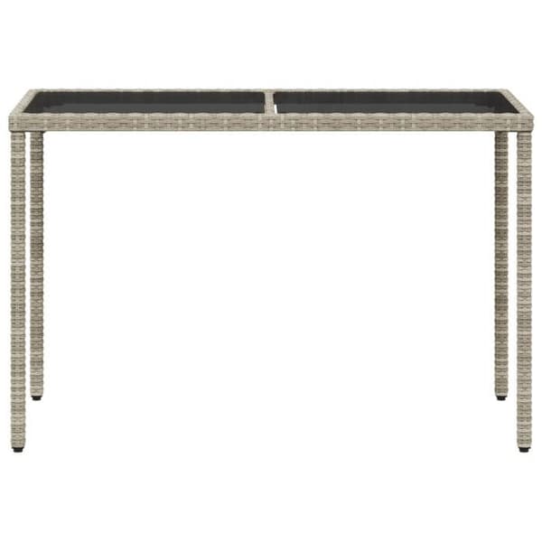 Havemøbel - EKSKLUSIV HUS - 115x54x74 cm - Poly rattan - Tempereret glas top - Lys grå ljusgrått