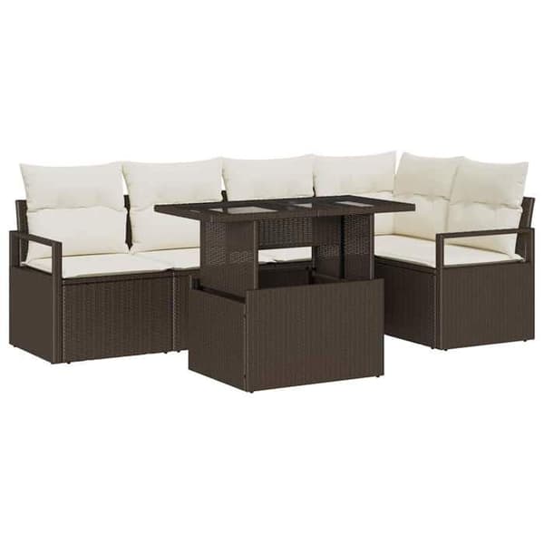 Maison Exclusive - Sæt af 6 pc have-sofa i brun poly rattan