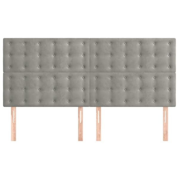 Maison Exclusive - Hovedgærde Lys Grå 200x5x118/128 cm Velour Ljusgrått