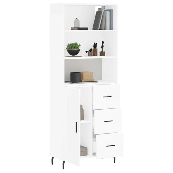 Maison Exclusive - Buffé hög Vit 69,5x34x180 cm Ingenjörsträ Vit