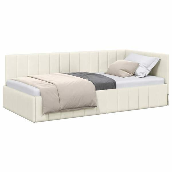 Maison Exclusive - Hörnsängram Creme 100 cm x 200 cm Sammet