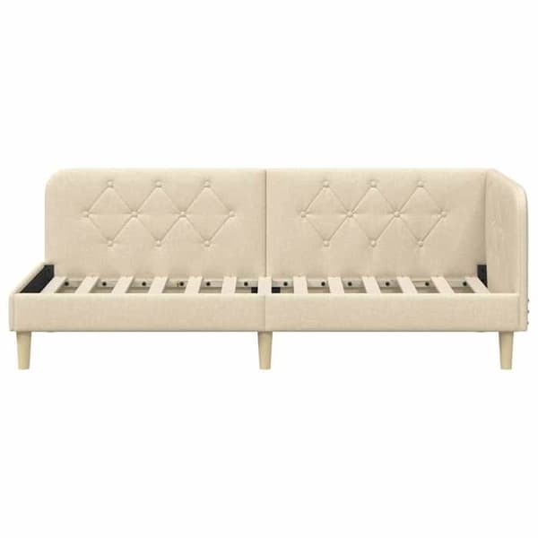 Maison Exclusive - Vinkel sengestel Creme 80 x 200 cm stof