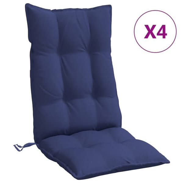 Maison Exclusive - Stolar med hög rygg kuddar set om 4 marinblå marinblå