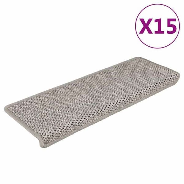 Maison Exclusive - Selvklæbende trappetæpper 15 stk 65x21x4 cm Sølv