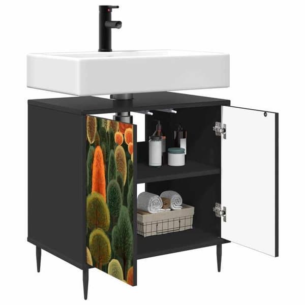 Maison Exclusive - Badeværelsesskab ZAANDAM Sort eg 60 x 40 x 61 cm