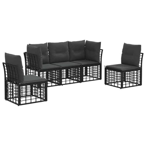 Maison Exclusive - Sæt af udendørs sofaer Sort Polyester