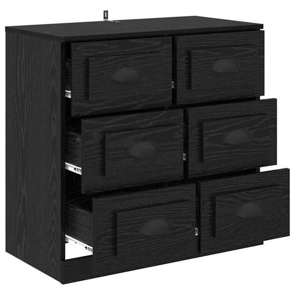 Maison Exclusive - Buffet Sort egetræ 70 x 35,5 x 67,5 cm Ingeniørtræ svart ek