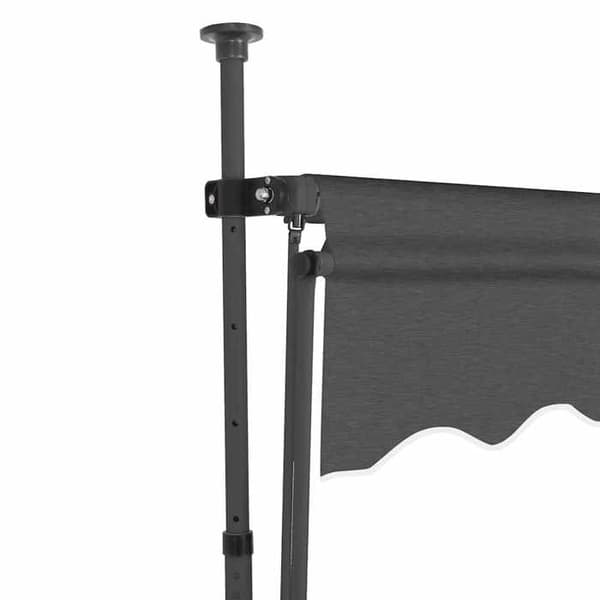 Markis - Manuell utdragbar med LED 200 cm - Antracit - Vattentät - Solpanel antracit