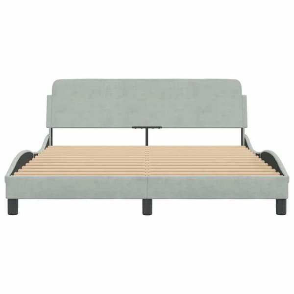 Maison Exclusive - Sängram Dover ljusgrå 160x200 cm sammet