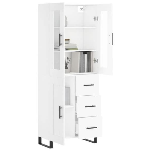 Maison Exclusive - Buffé hög Vit 69,5x34x180 cm Ingenjörsträ