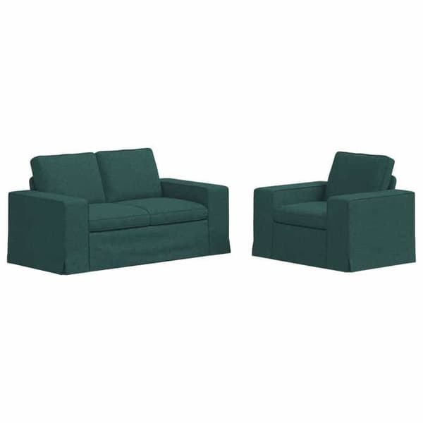 Maison Exclusive - Sæt af 2 sofaer Mørkegrøn stof