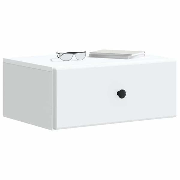 Väggmonterad sängbord - EXKLUSIV HEM - Vägg - Vit - 49 x 34,5 x 20 cm - 1 låda Vit