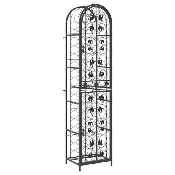 Maison Exclusive - Vinställ för 73 flaskor svart 45x36x200 cm smidesjärn