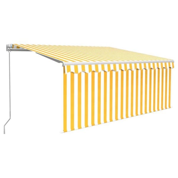 Maison Exclusive - Fällbart tak i gult och vitt 3 x 2,5 m polyester gul och vit