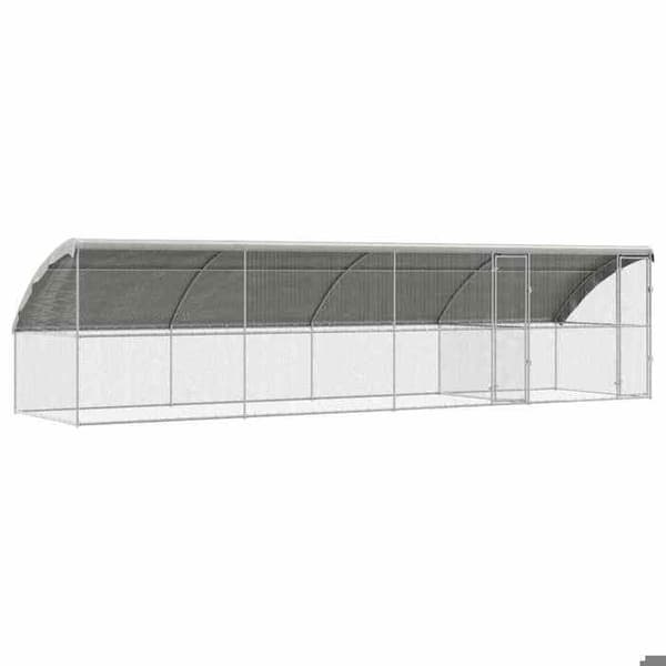 Maison Exclusive - Hønsebur med 2 døre 4 dele Sølv 800x200x200 cm