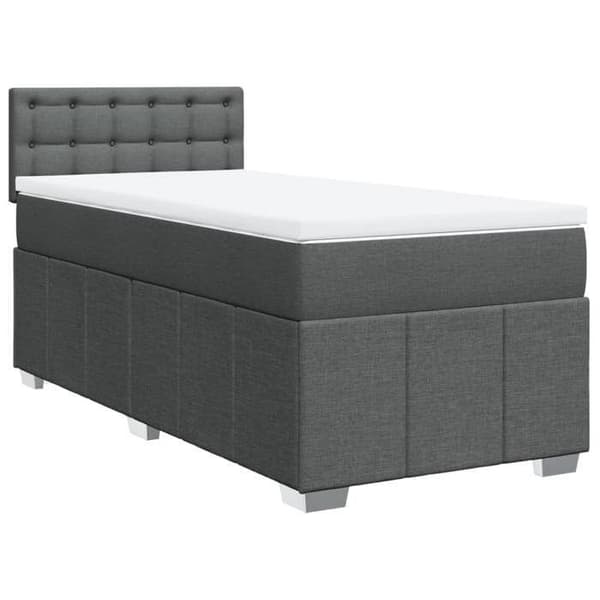 Maison Exclusive - Sänkyperä ja tummanharmaa patja 90x190 cm Kangas