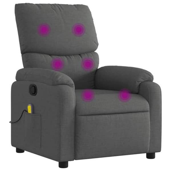 Maison Exclusive - Grått tyg massagestol med lutning Mörkgrå