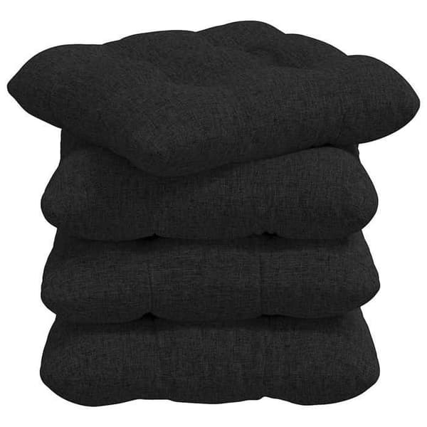 Sæde pude - EKSKLUSIV HUS - 4 stk. - Sort - 40 x 40 x 12 cm - Polyester fyld Svart