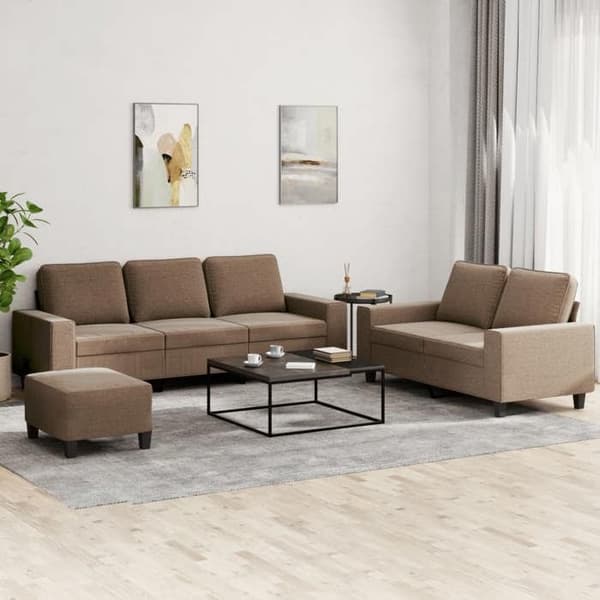 Maison Exclusive - Sæt af 3 brune stofsofaer