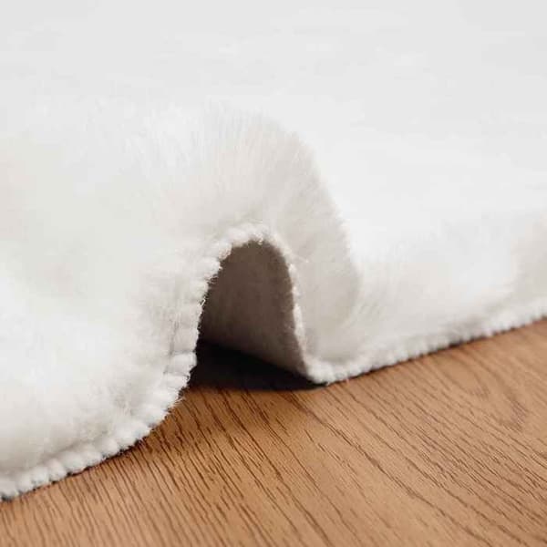 Matto - MAISON EXCLUSIVE - OLITE - Tekokarva polyesteri - Liukumaton - 80 x 250 cm Vit