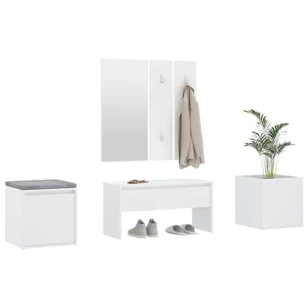 Maison Exclusive - Set med hallmöbler Vit Ingenjörsträ