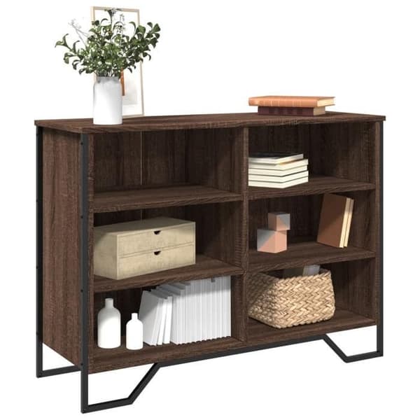 Maison Exclusive - Buffet i brunt egetræ 101x35,5x74,5 cm i ingeniørtræ