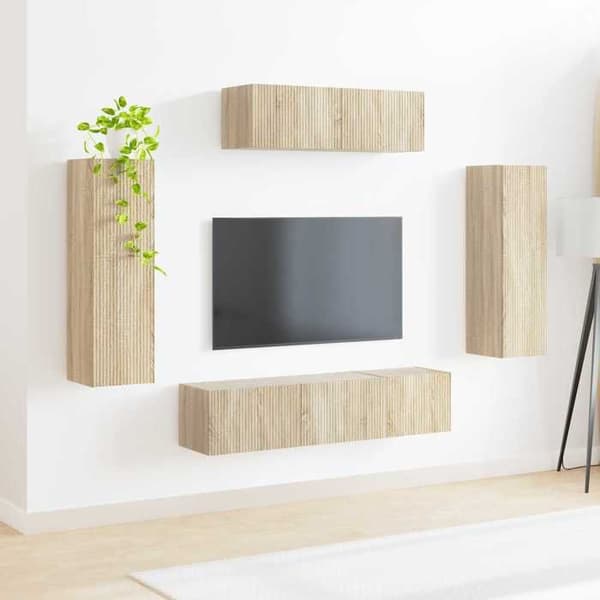 Maison Exclusive - TV-møbel 5 stk Sonoma eg Sonoma ek