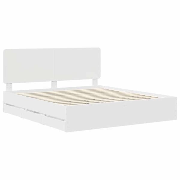 Sängram - EXKLUSIV HEM - 180 x 200 - Vit - Ingenjörsträ - Förvaringslåda Vit