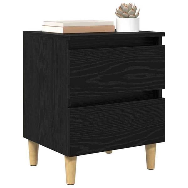 Maison Exclusive - Sengeskab Sort eg 40 x 35 x 50 cm Ingeniørtræ