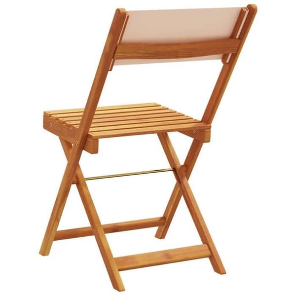 Maison Exclusive - Fällbara stolar 4 delar Beige tyg och massivt trä