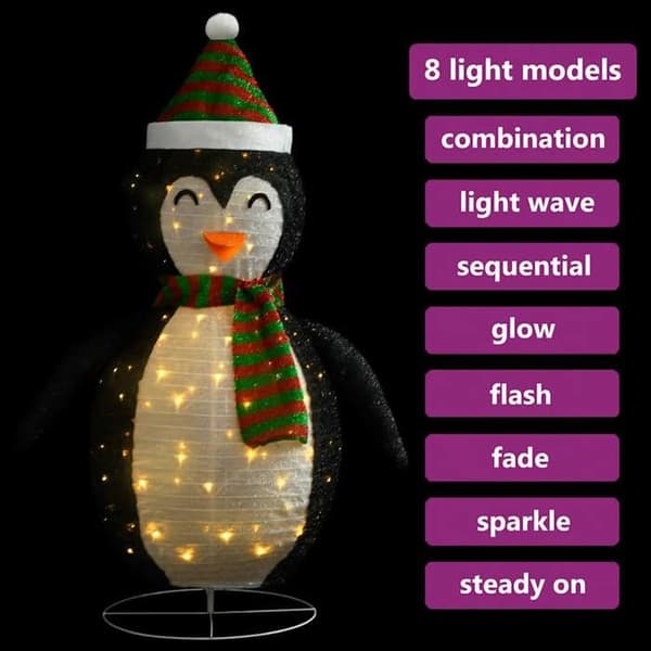 Maison Exclusive - LED-joulukoriste pingviini, ylellinen kangas, 60 cm