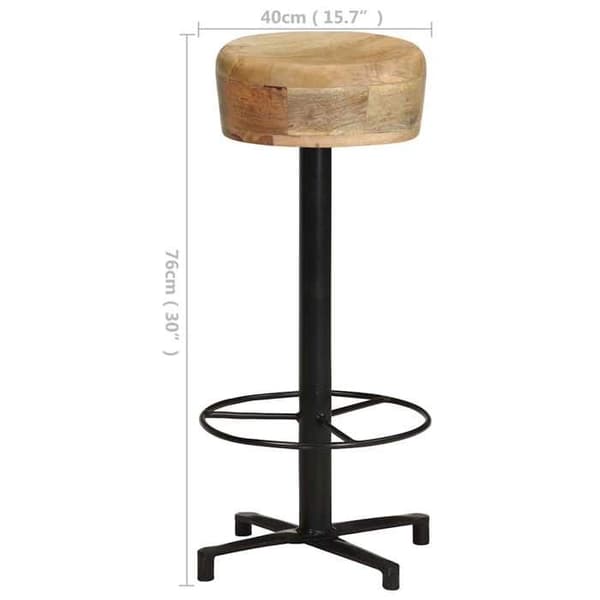 Maison Exclusive - Baarijakkarat 2 kpl 76 cm massiivipuusta mangopuu