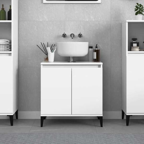 Maison Exclusive - Hvid vaskeskab 58x33x60 cm ingeniørtræ