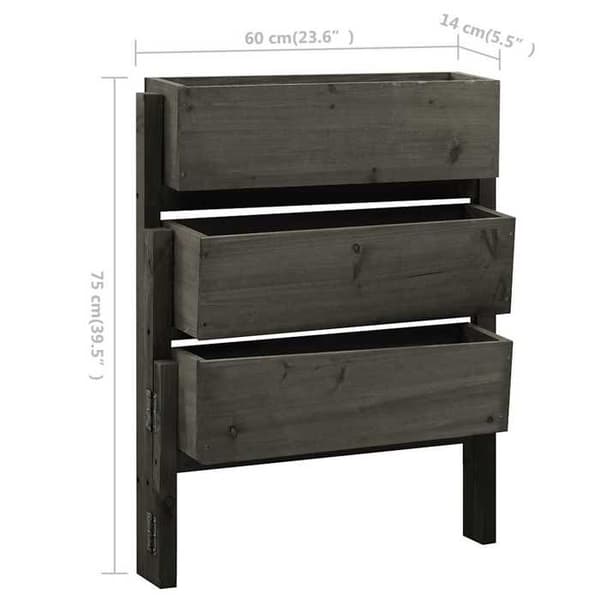 Maison Exclusive - Fällbar trädgårdsplanterare Grå 60x14x75 cm Furu Grå