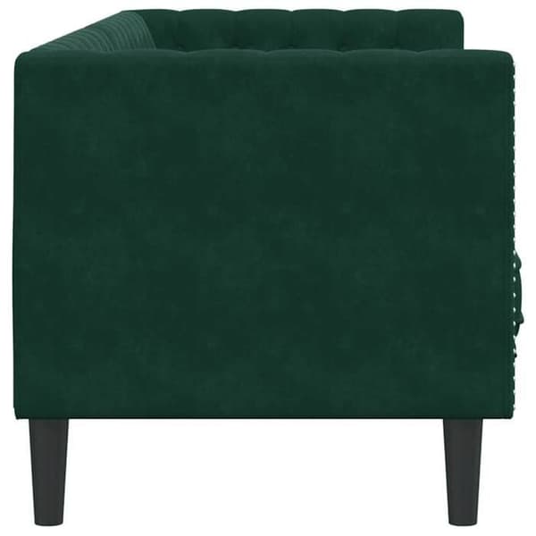 Maison Exclusive - Chesterfield sofa med puder 3 pladser mørkegrøn fløjl