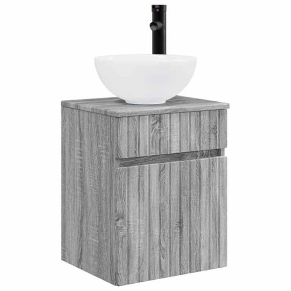 Maison Exclusive - Väggmonterad handfatmöbel Sonoma grå 39 x 41 x 64,5 cm