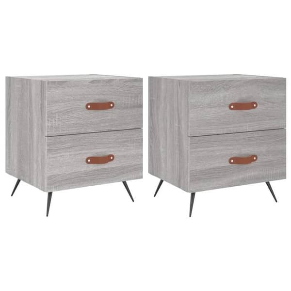 Maison Exclusive - Yöpöydät 2 kpl sonoma harmaa 40x35x47,5 cm