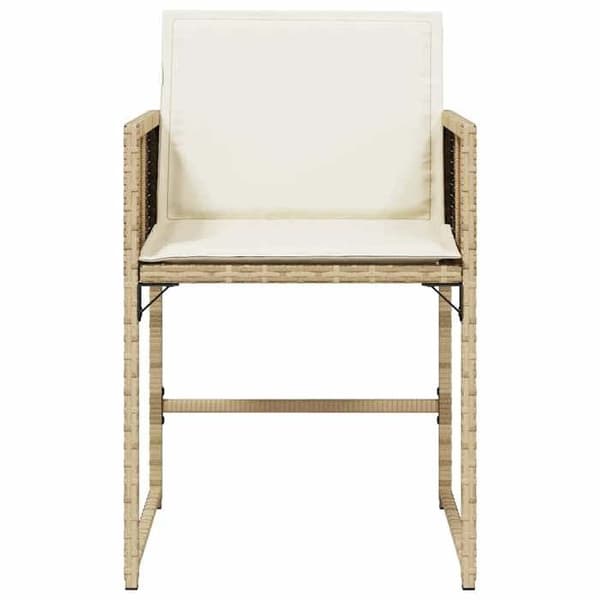 Maison Exclusive - Trädgårdsstolar med kuddar, set om 4, beige flätad resin beige