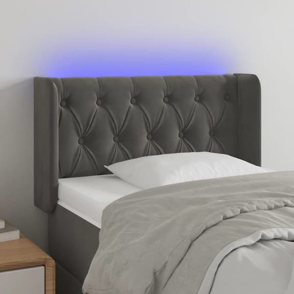 Maison Exclusive - LED-päätyharso Tummanharmaa 83x16x78/88 cm Sametti mörkgrå