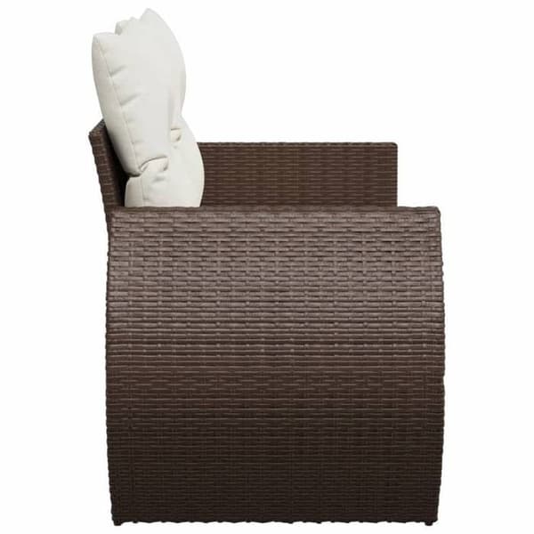 Maison Exclusive - Trädgårdssoffa med kuddar 2 platser brun flätad resin