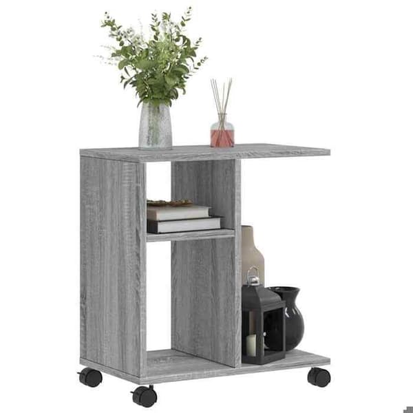 Maison Exclusive - Sidebord med hjul, sonoma grå, ingeniørtræ